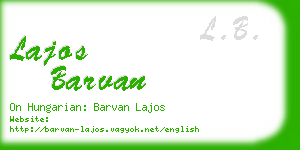 lajos barvan business card
